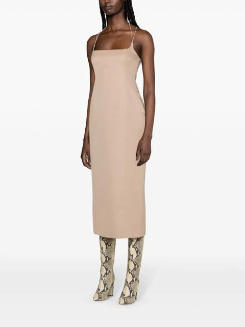 The Attico panelled virgin-wool dress - Neutrals