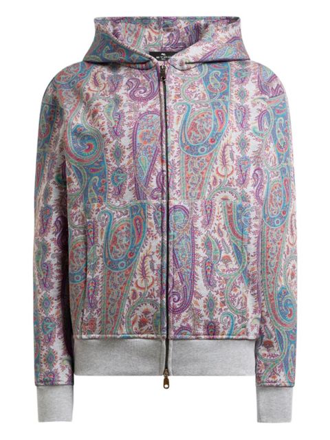 ETRO paisley-pattern foliage hooded sweater - Grey - zdjęcie produktu nr 1