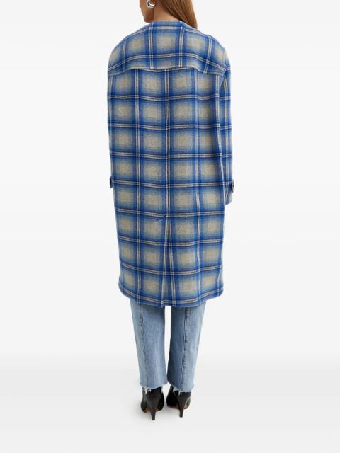 ISABEL MARANT plaid-pattern wool coat - Blue