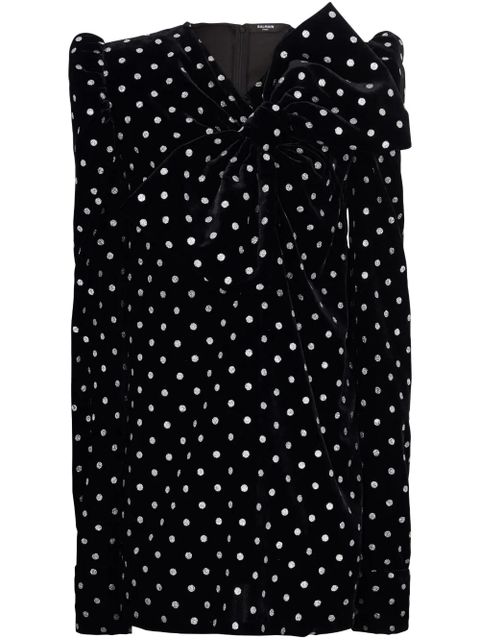Balmain polka-dot long-sleeve dress - Black - zdjęcie produktu nr 1