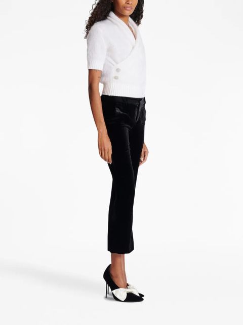 Balmain cropped velvet trousers - Black