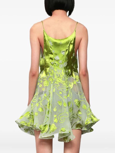 Christopher Esber burnout floral-print mini dress - Green