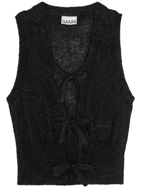GANNI tied vest - Black - zdjęcie produktu nr 1