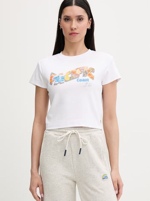 Rip Curl T-shirt damski bawełniany z elastanem HALEY O BABY - zdjęcie produktu nr 2