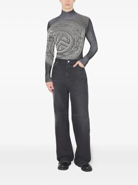 Jean Paul Gaultier cut-out-detail cotton jeans - Black - zdjęcie produktu nr 2