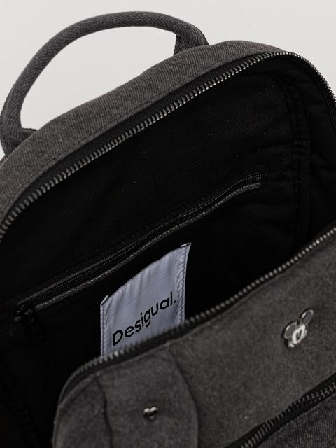 Desigual plecak MICKEY STU damski kolor szary mały z aplikacją 25WAKD04