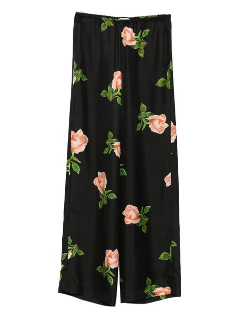 Nanushka Arvenn rose-print elastic-waist trousers - Black - zdjęcie produktu nr 1