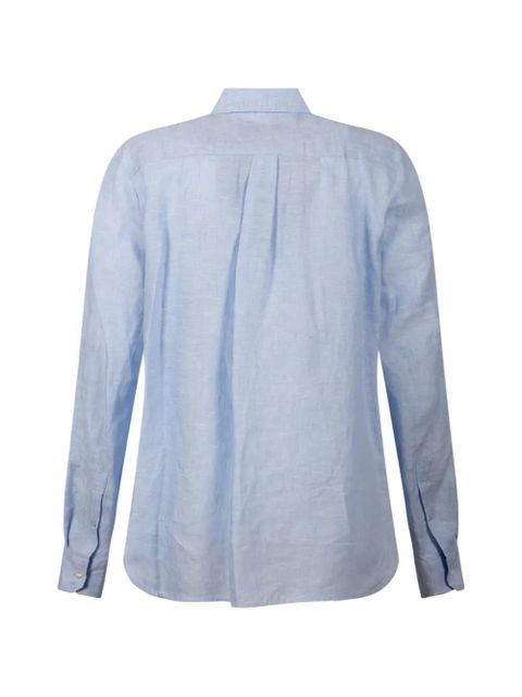 Weekend Max Mara logo-embroidered linen shirt - Blue - zdjęcie produktu nr 2