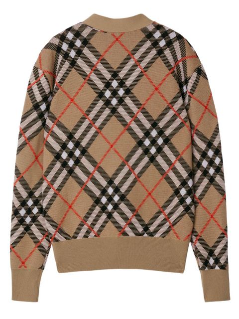 Burberry check wool-blend cardigan - Brown - zdjęcie produktu nr 2