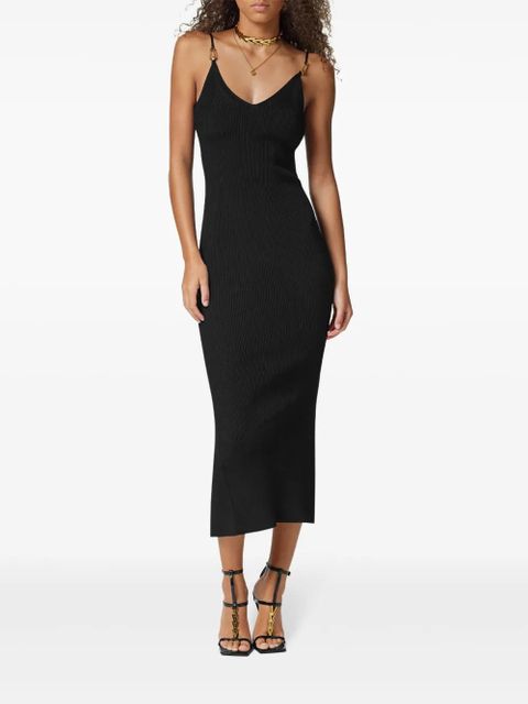 Versace Safety Pin slip midi dress - Black