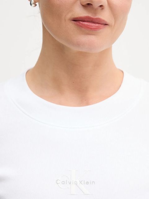 Calvin Klein Jeans longsleeve kolor biały LV047A803G