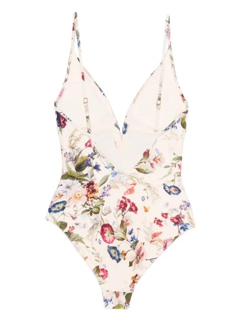 ZIMMERMANN floral-pattern swimsuit - Neutrals
