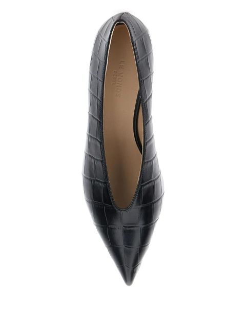 Le Monde Beryl 40mm Babouche crocodile-effect pumps - Black - zdjęcie produktu nr 2
