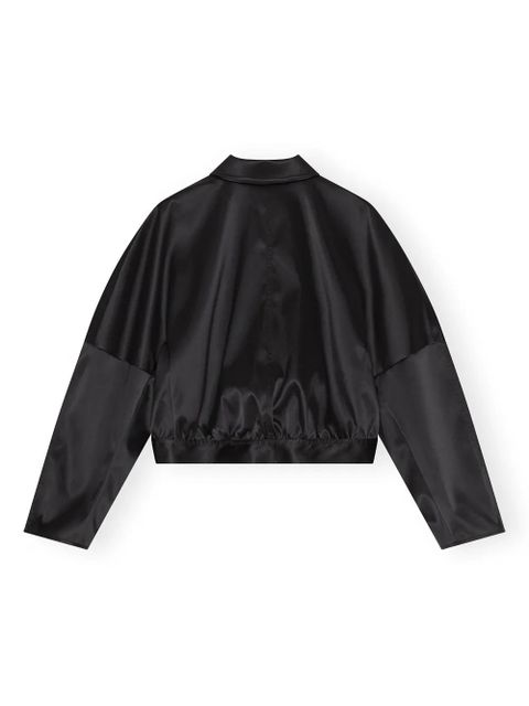 GANNI long-sleeve bomber jacket - Black