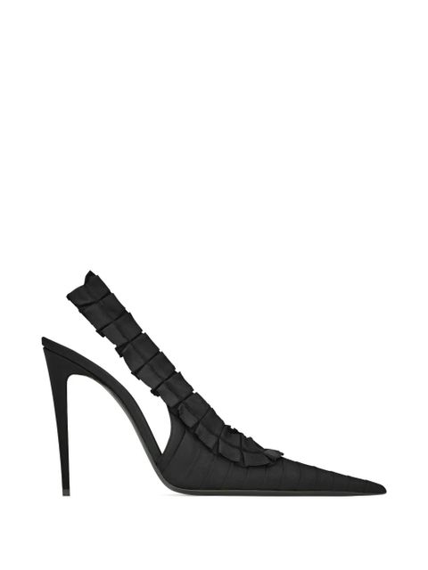 Saint Laurent Madeleine ruffled slingback pumps - Black - zdjęcie produktu nr 1