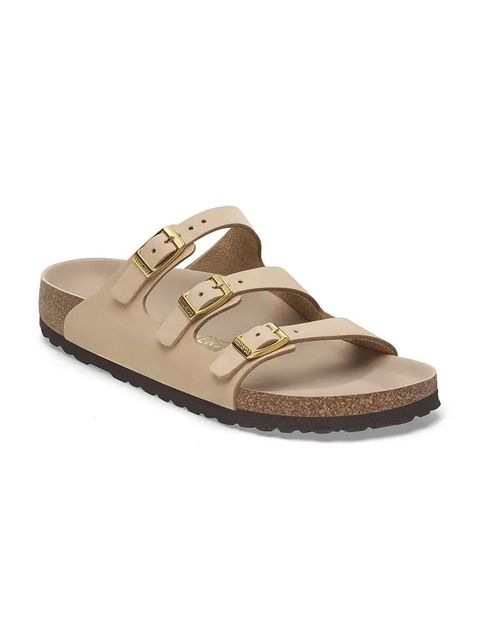Birkenstock klapki nubukowe Florida HEX damskie kolor beżowy 1029480 - zdjęcie produktu nr 2