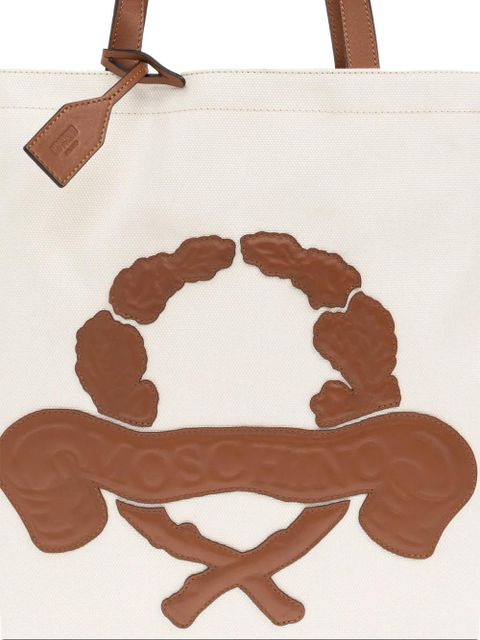 Moschino logo-debossed shoulder bag - Neutrals