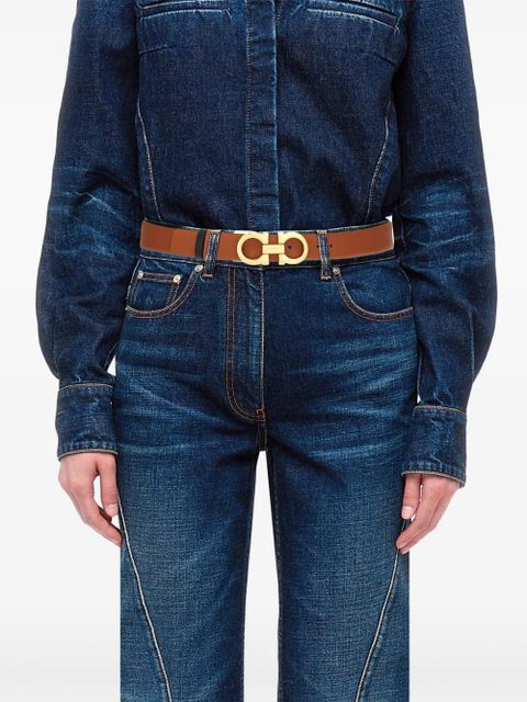 Ferragamo reversible Gancini leather belt - Brown