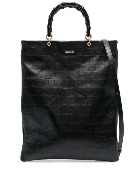 Jil Sander crocodile-effect leather tote - Black - zdjęcie produktu nr 1