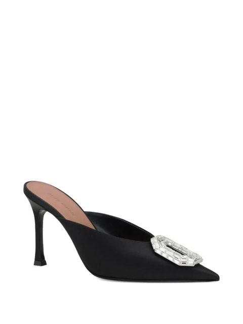 Amina Muaddi crystal-embellished pointed-toe mules - Black - zdjęcie produktu nr 2