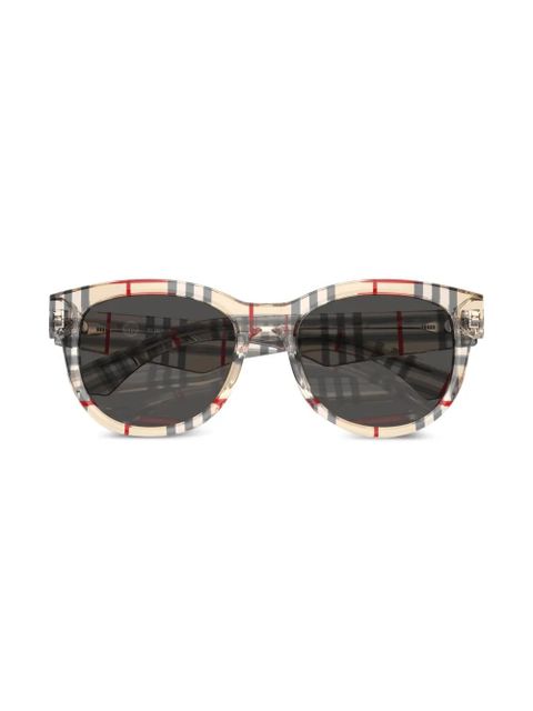 Burberry Eyewear Vintage Check pantos-frame sunglasses - Neutrals