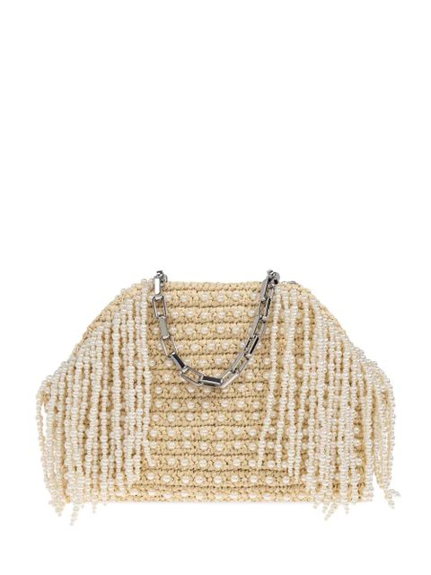 Self-Portrait pearl-embellished tote bag - Neutrals - zdjęcie produktu nr 1