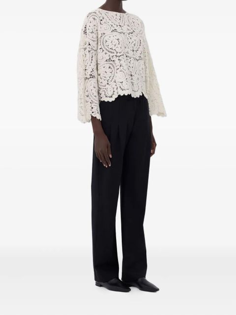 LouLou de Saison AROLD crochet lace sweater - Neutrals