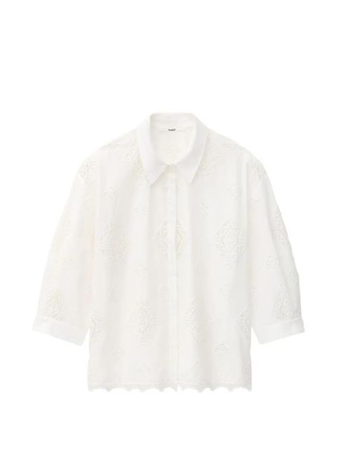 Ba&Sh Muriel broderie-anglaise cropped-sleeve shirt - White - zdjęcie produktu nr 1