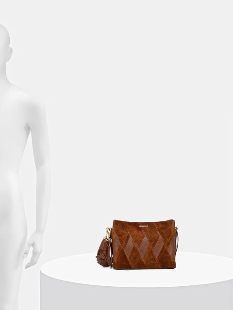 Coccinelle torebka zamszowa BOHEME NEW GEOMET.PATCH kolor brązowy E1.T66.58.01.01