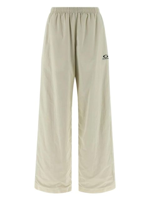Balenciaga wrinkled-effect logo-embroidery trousers - Neutrals - zdjęcie produktu nr 1