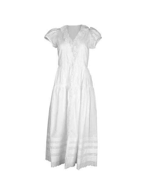 DÔEN Eliette ruffle-trim midi dress - White - zdjęcie produktu nr 1