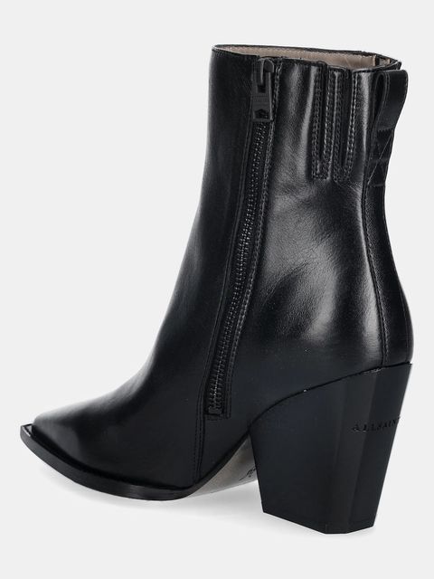 AllSaints botki skórzane Rizzo Boot damskie kolor czarny na słupku W025FD