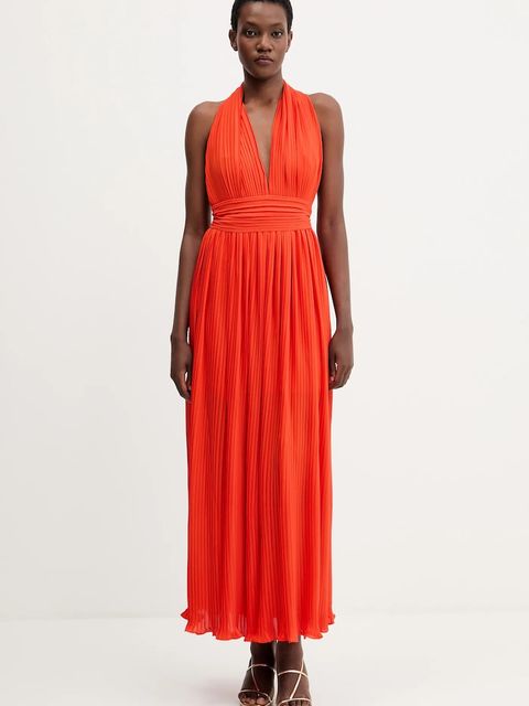 Bardot sukienka kolor pomarańczowy maxi rozkloszowana 60031DB - zdjęcie produktu nr 1