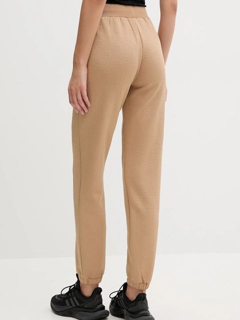 Guess spodnie dresowe PEONY damskie kolor zielony gładkie V5YB06 KBSL2