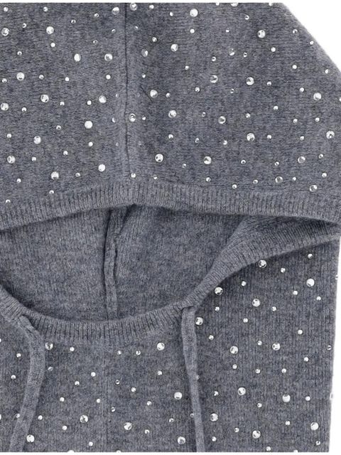 PINKO crystal-embellished hooded balaclava - Grey