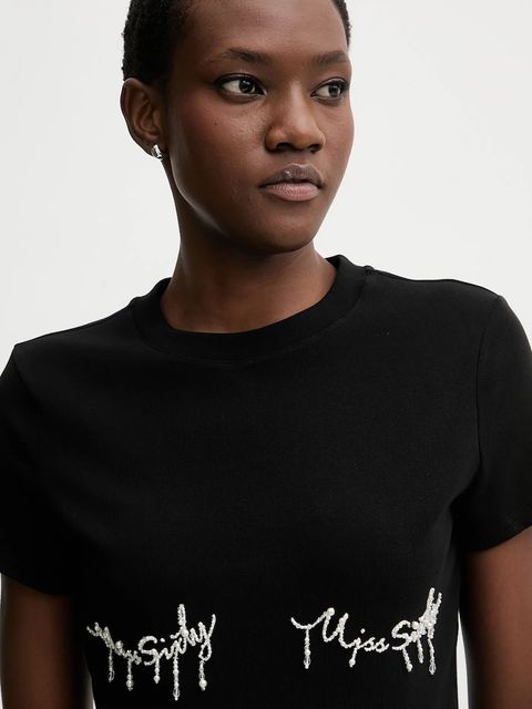 Miss Sixty t-shirt damski kolor czarny 6S3SJ00800