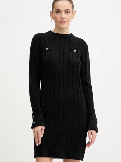 Guess sukienka z dodatkiem wełny ELSA kolor czarny mini prosta W5BK46 Z1192 - zdjęcie produktu nr 1