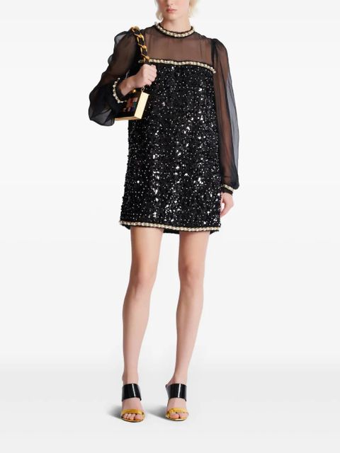 Balmain sequin detailing dress - Black