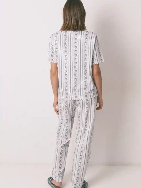 women'secret piżama bawełniana kolor turkusowy bawełniana 4852097