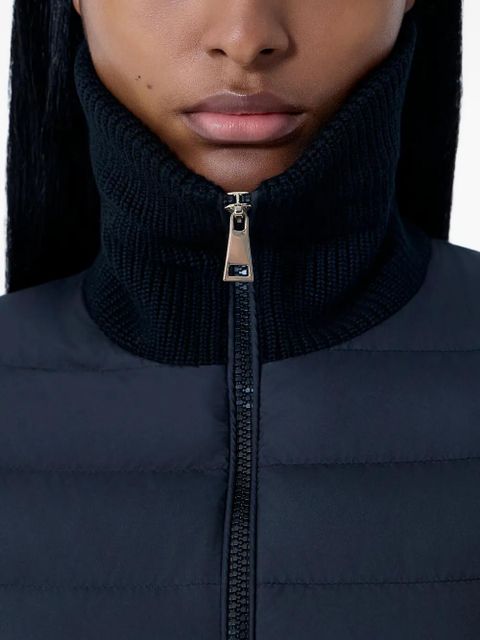 Moncler knit-sleeves quilted jacket - Black