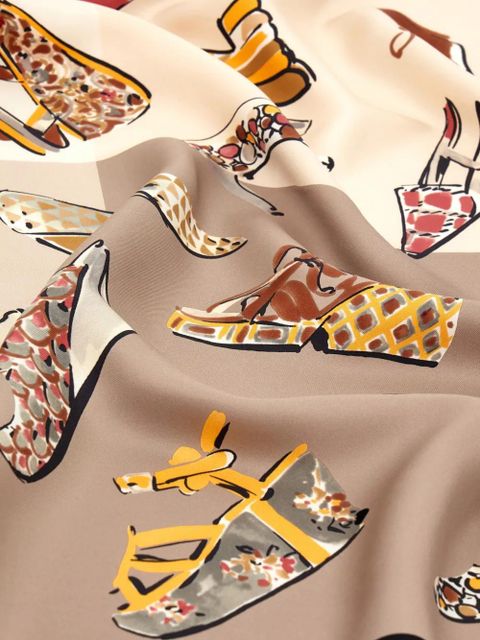 Ferragamo Genio-print silk scarf - Neutrals