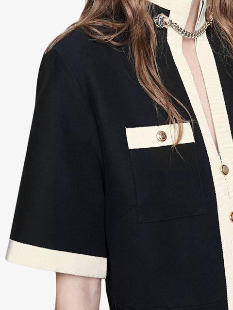 Gucci Short wool silk dress with chain belt - Black