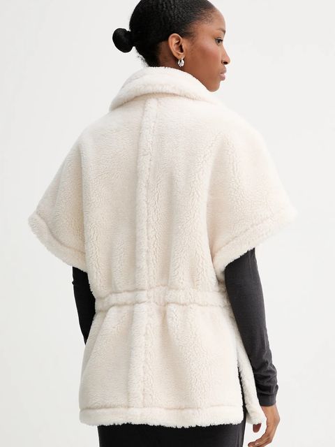 Blugirl Blumarine bezrękawnik z domieszką wełny kolor beżowy przejściowy PF5003.T0300