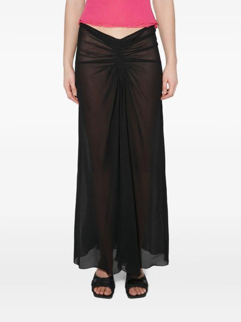 MISBHV ruching chiffon maxi skirt - Black - zdjęcie produktu nr 1