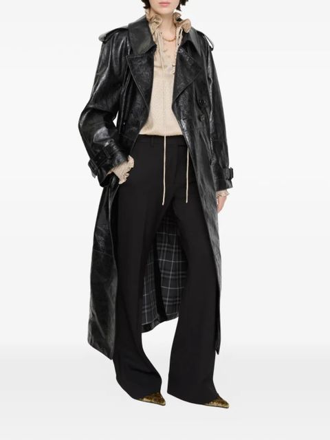 Burberry belted leather trench coat - Black - zdjęcie produktu nr 2