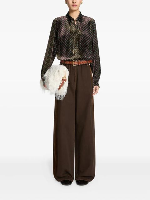 DRIES VAN NOTEN stripe-details denim trousers - Brown - zdjęcie produktu nr 2