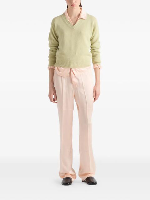 Prada V-neck ribbed sweater - Green