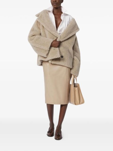 Max Mara double-breasted teddy coat - Neutrals