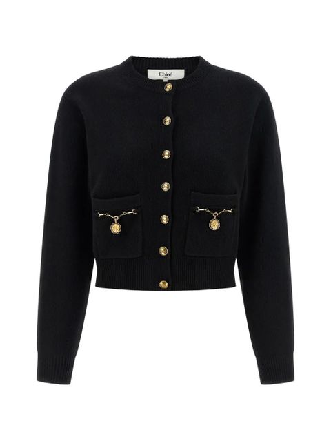 Chloé metal-button cardigan - Black - zdjęcie produktu nr 1