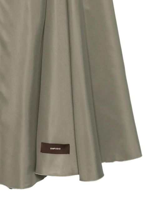 Alysi logo-patch pleated skirt - Green - zdjęcie produktu nr 2